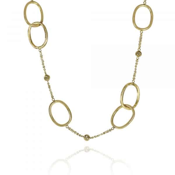 Wide link gold chain necklace