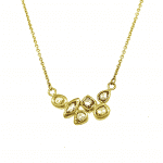 Diamond Cluster Necklace in Yellow Gold