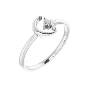 Crescent Moon and Star RIng