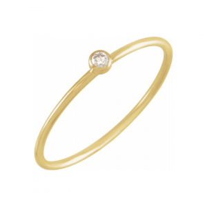 Diamond Stackable Ring in Yellow Gold
