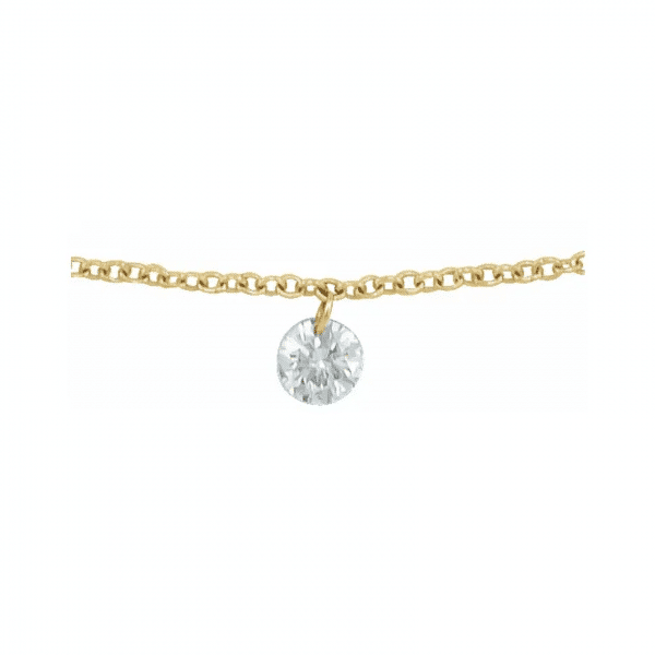 Drilled Diamond Necklace in Yellow Gold