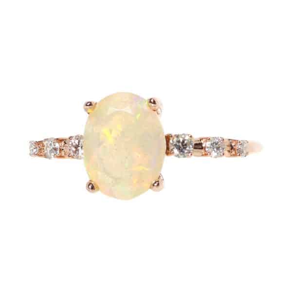 Faceted Opal Ring in Rose Gold