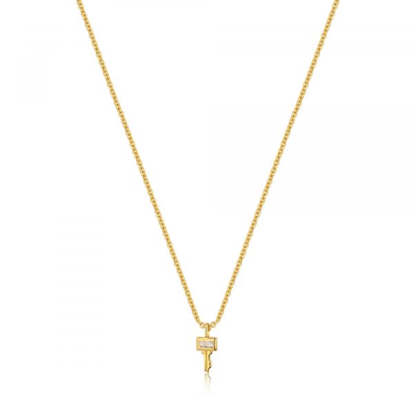 gold-plated key necklace
