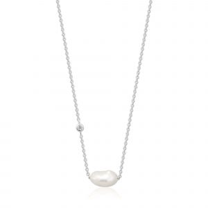 pearl necklace in sterling silver