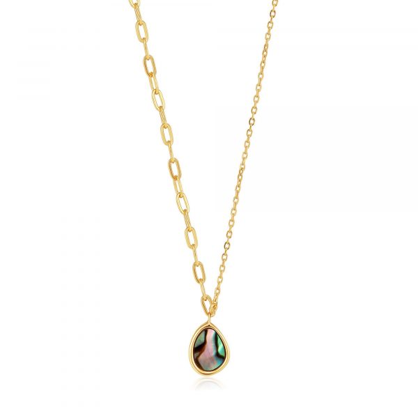 tidal abalone mixed link necklace