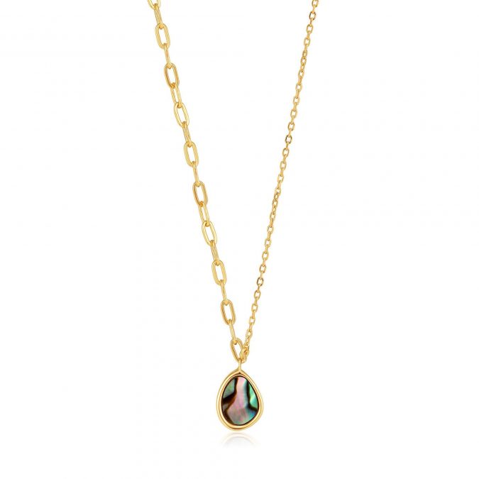 Tidal Abalone Mixed Link Necklace by Ania Haie