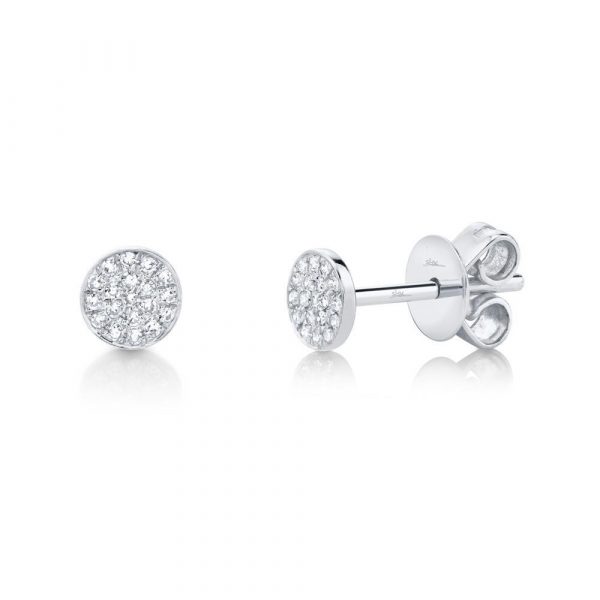 white gold diamond pave earrings