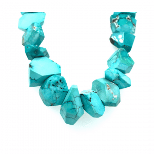 Estate Geometric Turquoise Bead Necklace