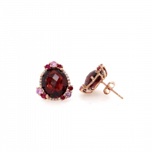 Garnet and Pink Sapphire Earrings by Bellarri