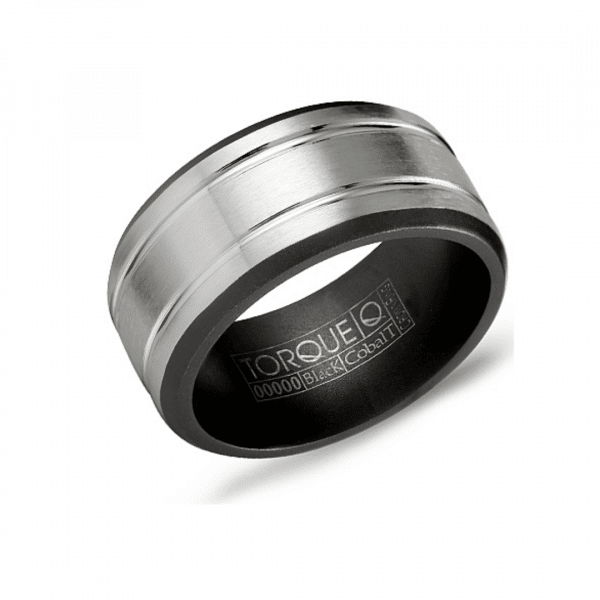 Reverse Black and White Cobalt Wedding band by Torque