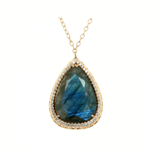 Labradorite and Diamond Necklace