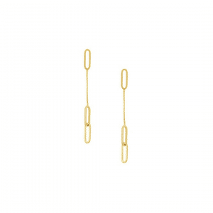 Paper Clip Earrings in Yellow Gold
