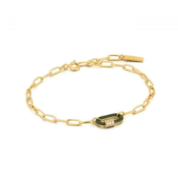 Forest Green Enamel Carabiner Bracelet by Ania Haie