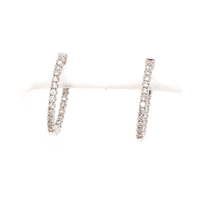 White Gold inside out diamond hoops