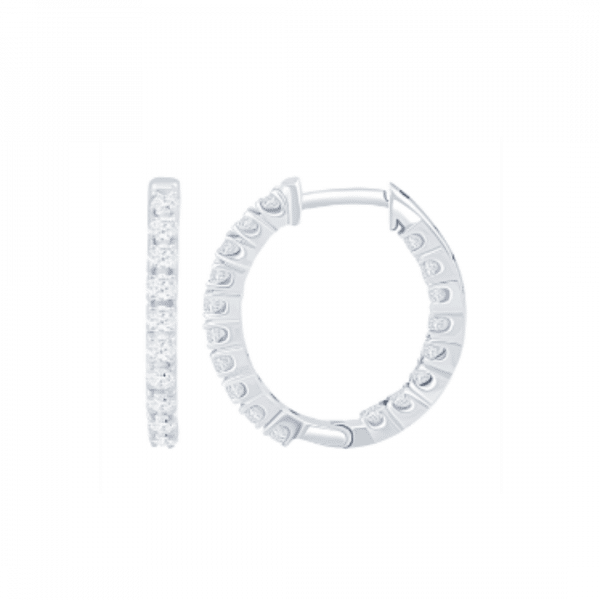 Diamonds Hoops in White GOld