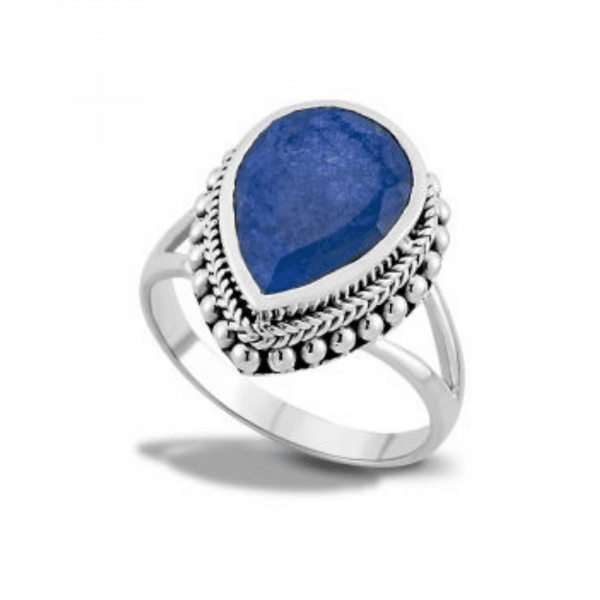Sapphire Ring in Sterling Silver by Samuel B.