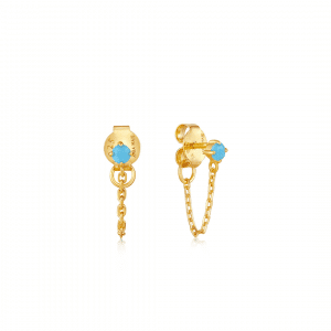 Turquoise Chain Drop Earrings by Ania Haie