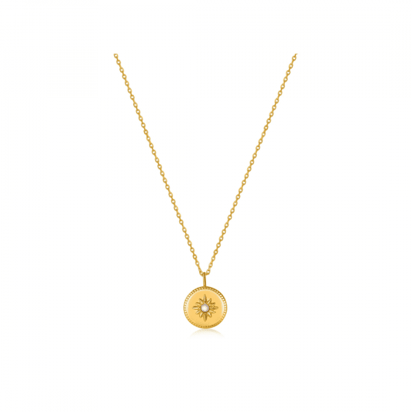 Mother of Pearl Sun Emblem Necklace by Ania Haie
