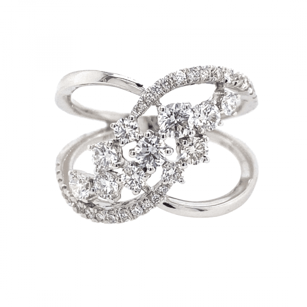 Diamond Fashion Ring in 18k White Gold