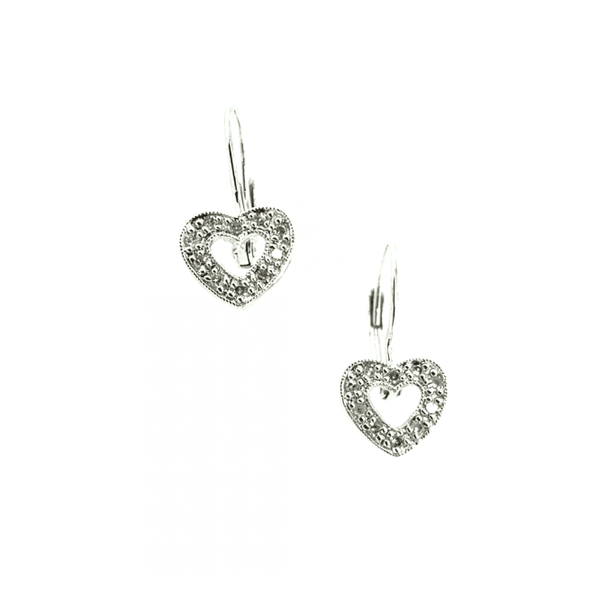 Estate Diamond Heart Earrings