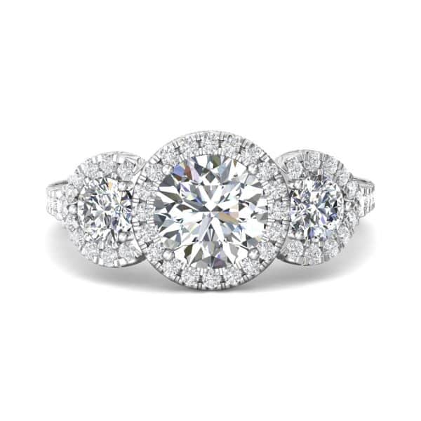 Three Stone Halo Engagement Setting by Martin Flyer