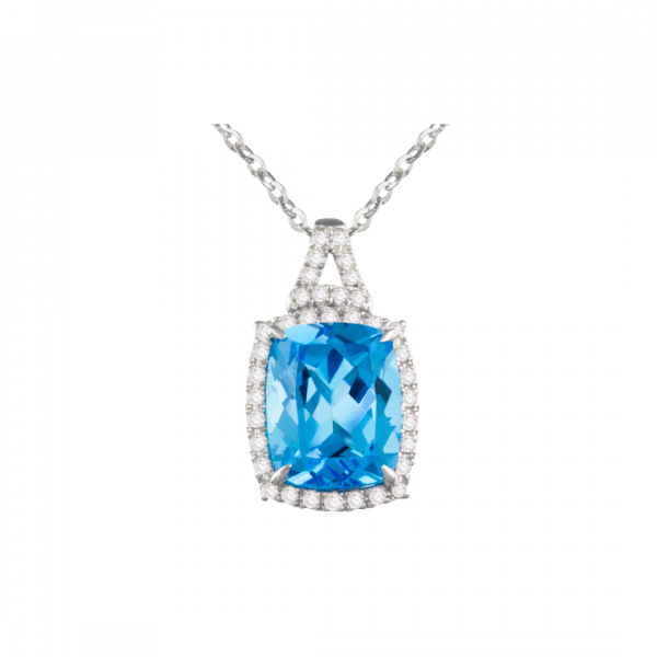 Blue Topaz and Diamond Pendant by Bellarri