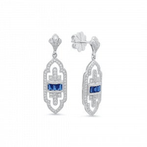 Sapphire and Diamond Earrings by Beverley K
