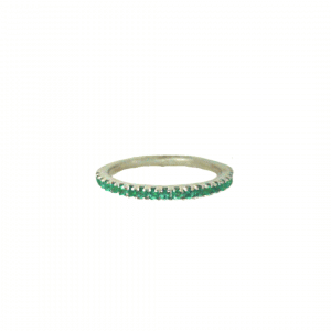Emerald Stacking Ring in white gold