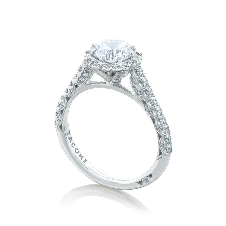 Petite Crescent Round Bloom Engagement Ring Mounting by Tacori