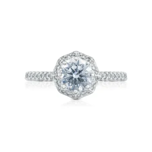 Petite Crescent Round Bloom Engagement Ring Mounting by Tacori