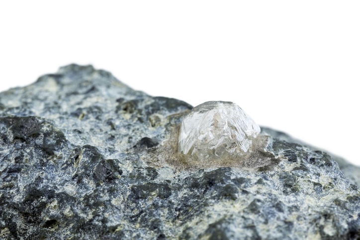 rough diamond in kimberlite