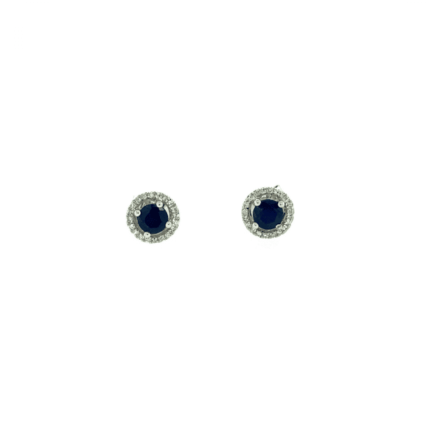 Sapphire an Diamond Halo Studs by Lali