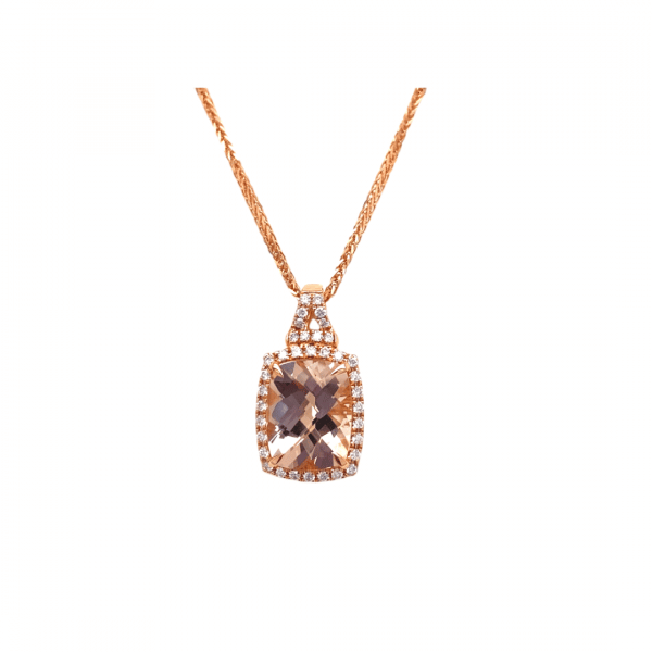 Morganite and Diamond Pendant by Bellarri