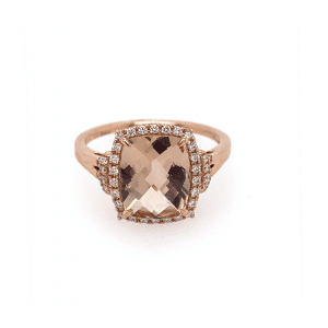 Morganite and Diamond Ring by Bellarri