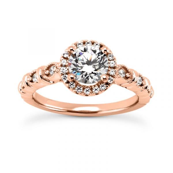 Round Halo Scalloped Engagement Mounting by USNY