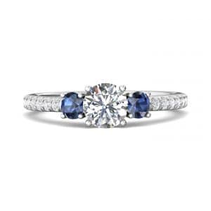 Three-Stone Sapphire Engagement Setting by Martin Flyer