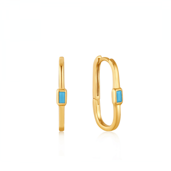 Oval Turquoise Hoops by Ania Haie