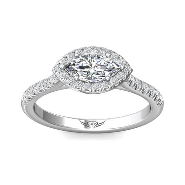 East-West Halo Engagement Ring Setting by Martin Flyer