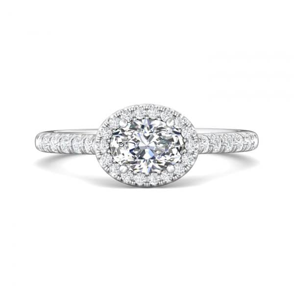 East-West Halo Engagement Ring Setting by Martin Flyer