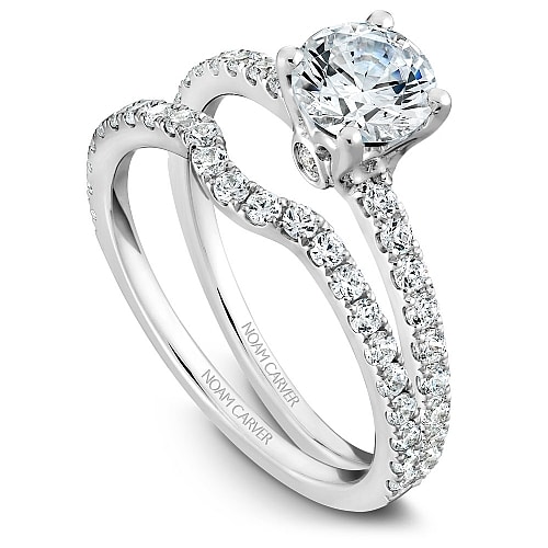 Classic Engagement Ring Semi with matching wedding band Mount by Noam Carver