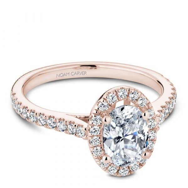 Oval Halo Engagement Setting by Noam Carver