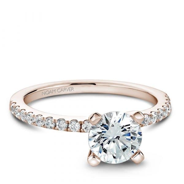 Classic Engagement Setting in Rose Gold by Noam Carver