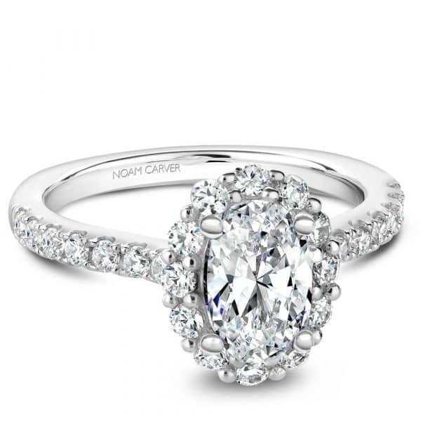 Oval Halo Engagement Ring Setting by Noam Carver