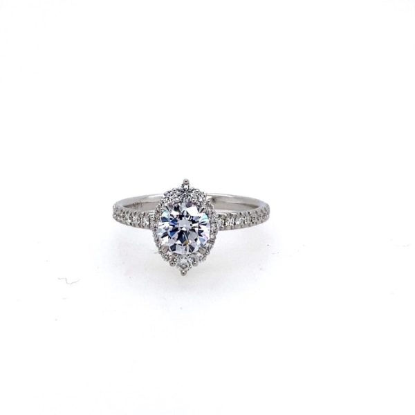 Fancy Oval Halo Diamond Engagement Ring Mounting