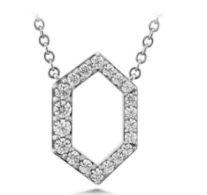 Diamond Hexagon Pendant Necklace by Hearts On Fire