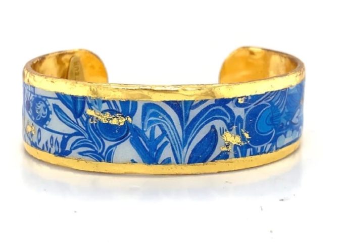 Delft Cuff Bracelet in 22K Gold Leaf by Evocateur