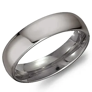 Polished Titanium Band by Crown Ring