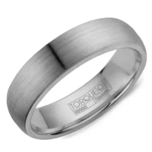 Sandpaper Finish Band in Titanium by Crown Ring