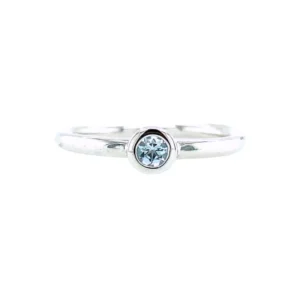 Sterling Silver Aquamarine Solitaire Ring