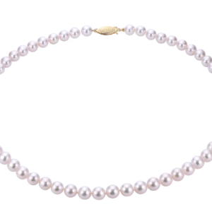 High Luster Cultured Akoya Pearl Strand Necklace with 14k Yellow Gold Clasp